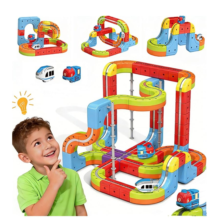 Toy Train Track Set - Electric Train Set for STEM Learning: