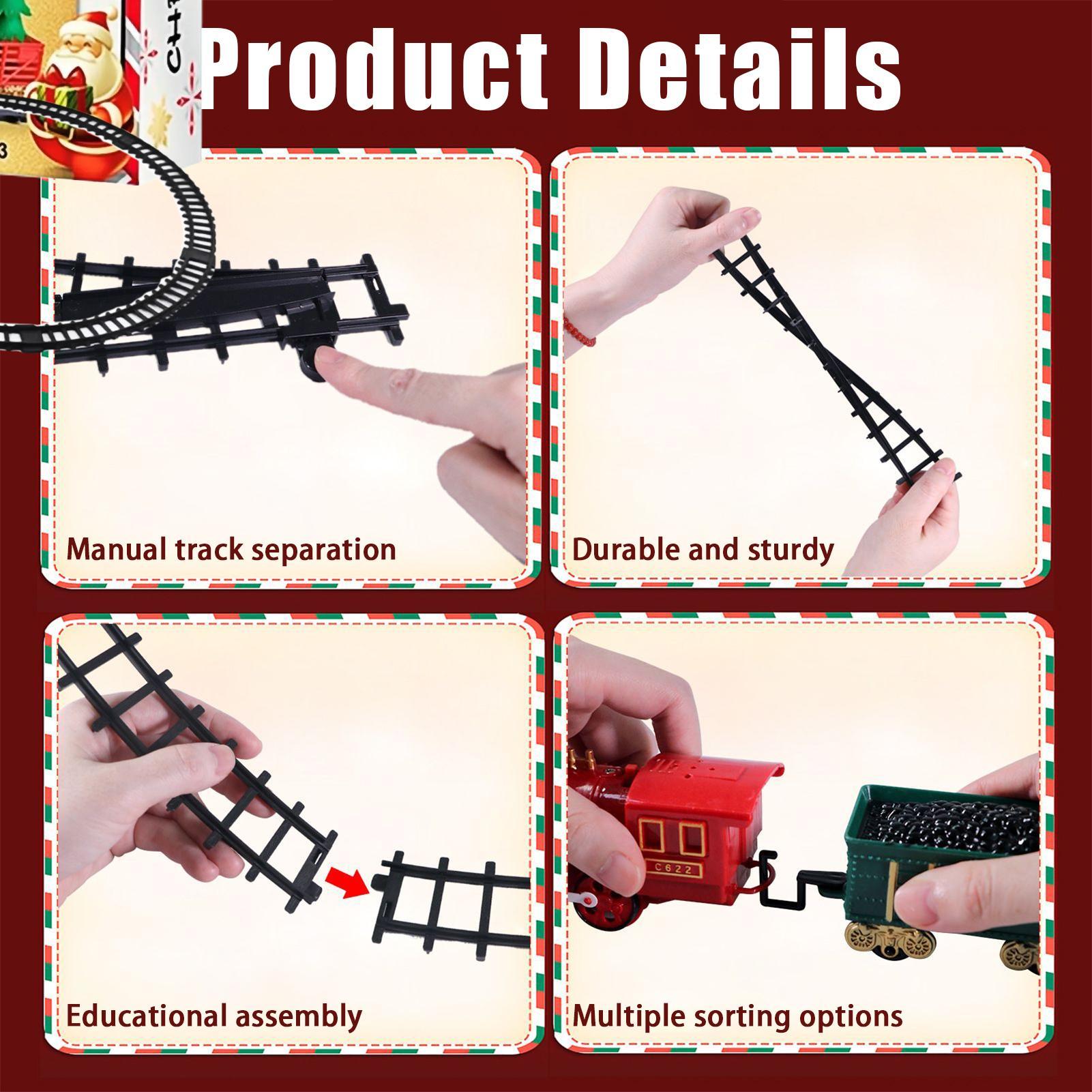 Toy Train Track Set - Christmas Train Set With Light And