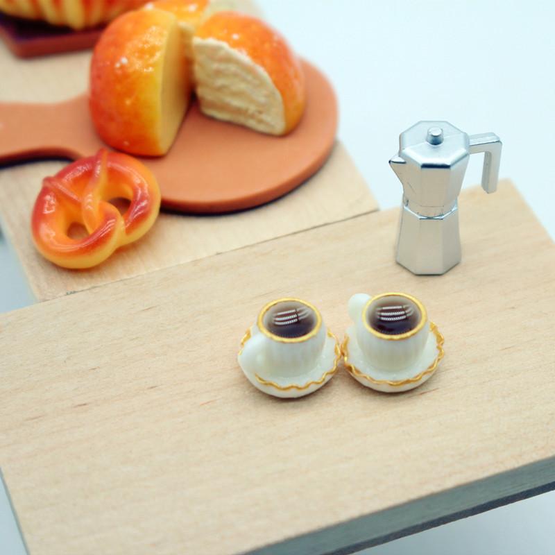 Kids Toys Kitchen - Cute Dollhouse Miniatures Coffee Bread Breakfast