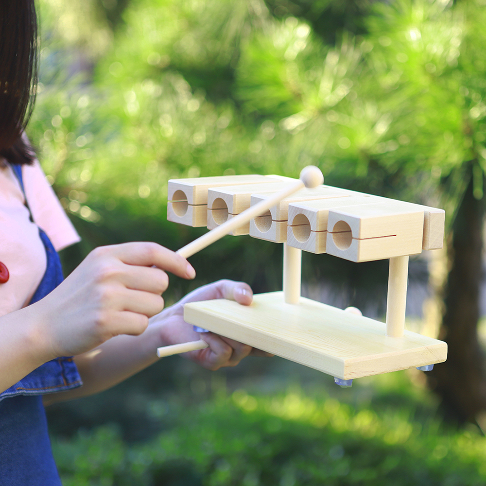 Kids Toys Xylophone - Orff Musical Instruments Wooden Muyu Clapper