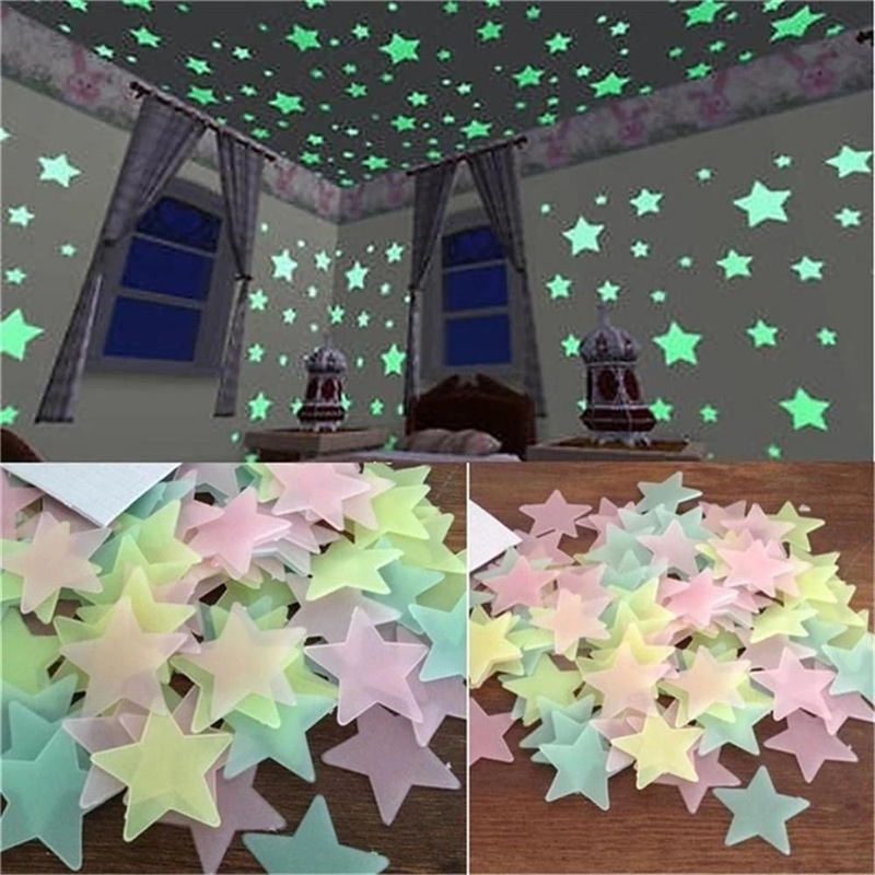 Glow In Dark Stars - 100Pcs Luminous Wall Stickers Glow In