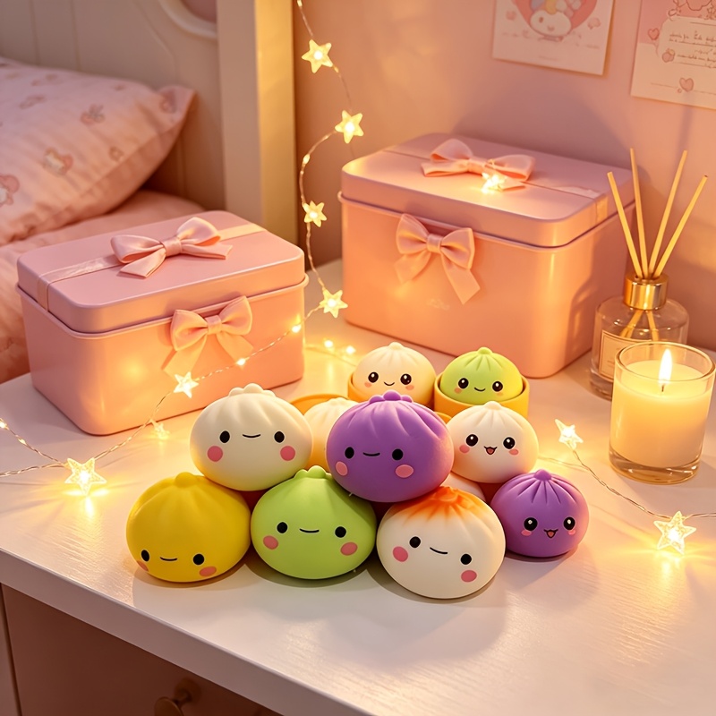 Kids Toys Basket - 1PC Colorful Steamed Bun Squishy Toy