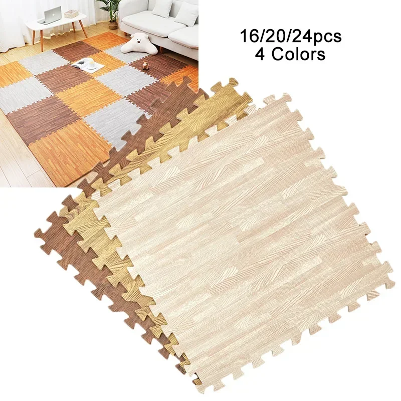 Kids Yoga Toys - 24/20Pcs Wood Grain EVA Foam Floor