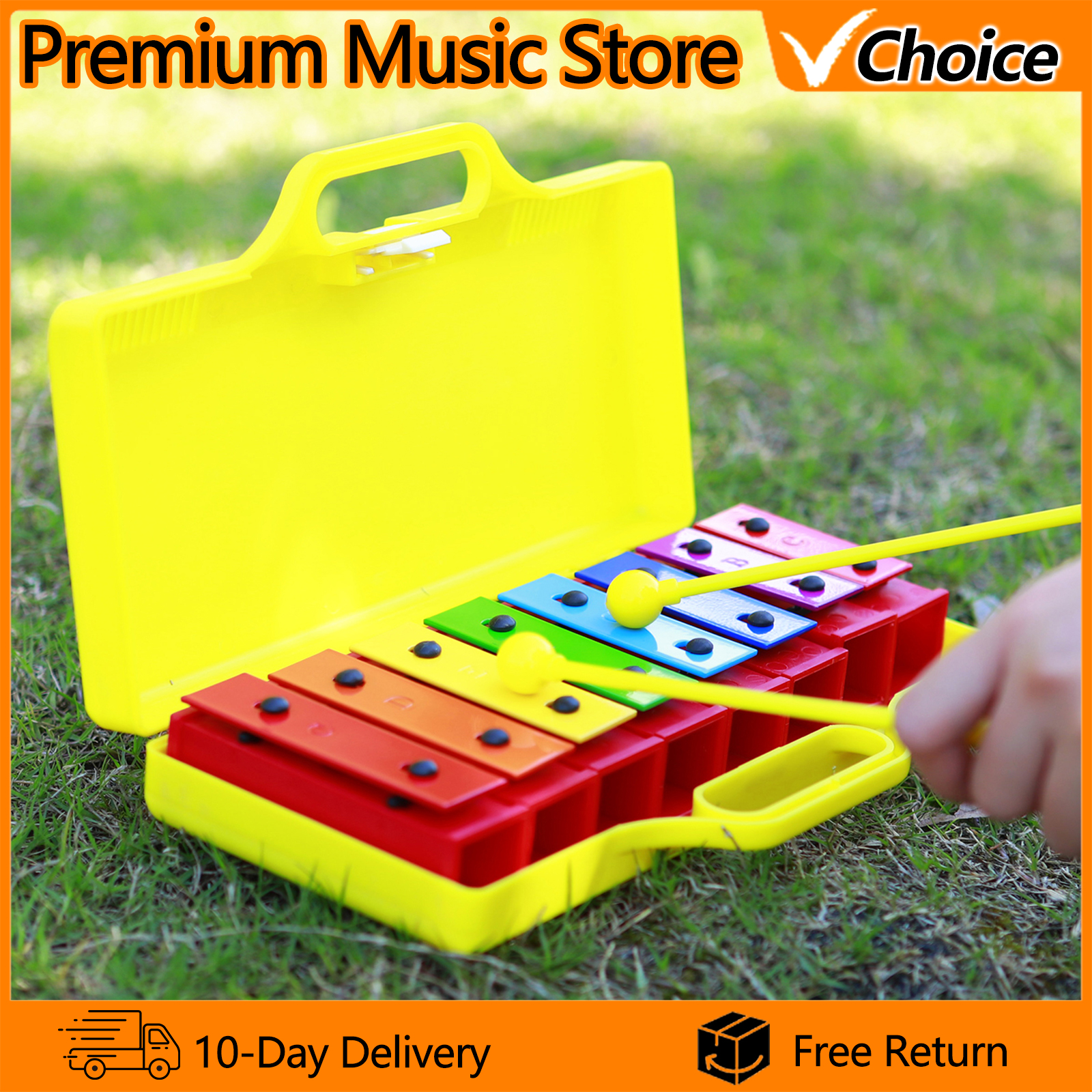 Kids Toys Xylophone - 8 Note Xylophone Hand Bell Colorful