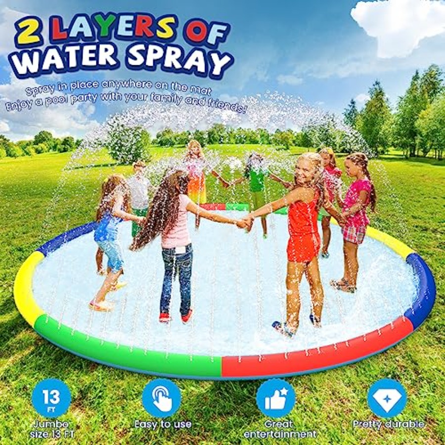 3 FT Large Splash Pad for Ages - Kids Yard Toys recensione e prezzo