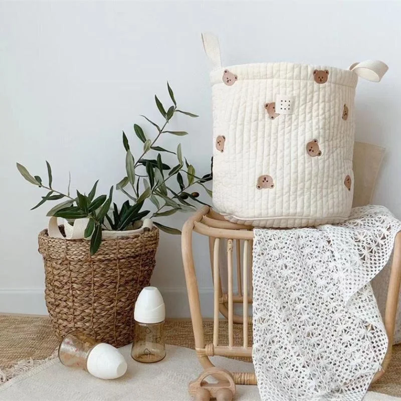 Cute Bear Embroidery Diaper Ba - Kids Toys Basket recensione e prezzo