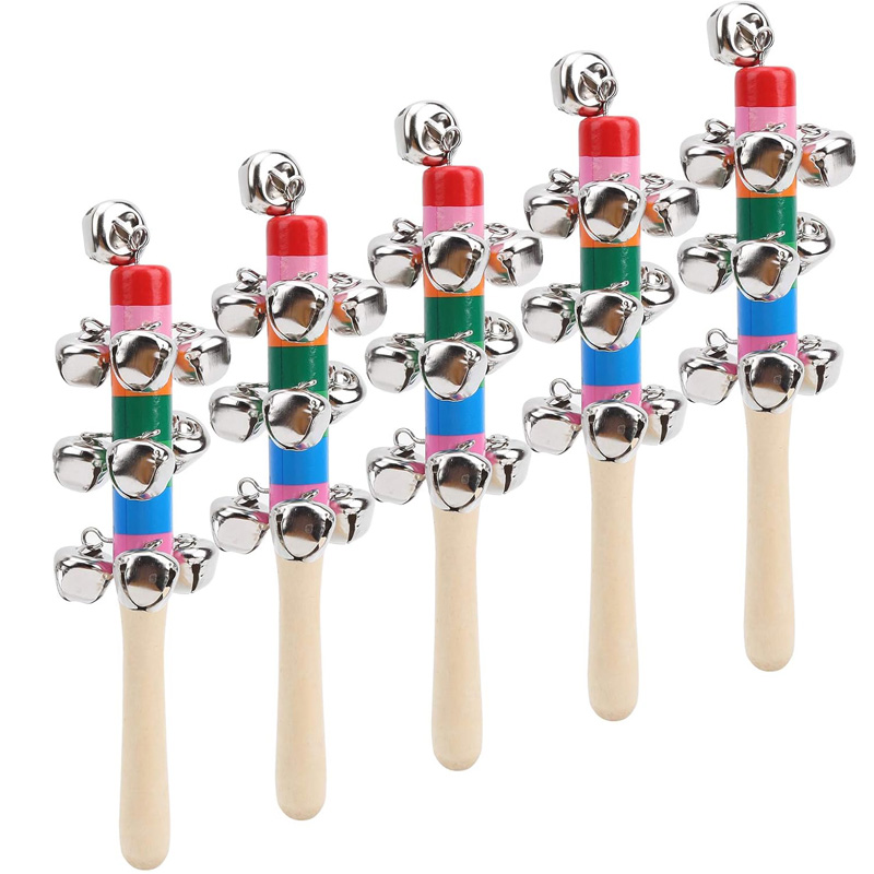 5PCS Wooden Jingle Hand Bells  - Kids Toys Xylophone recensione e prezzo