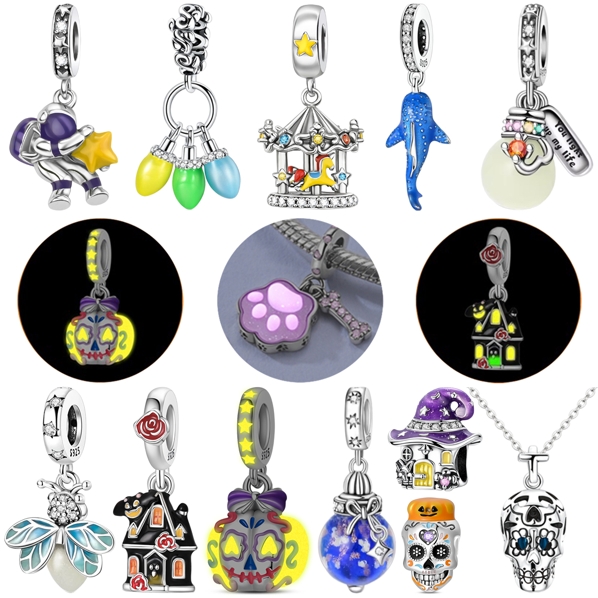 925 Silver Glow Dark Sugar Sku - Glow In Dark Stars recensione e prezzo