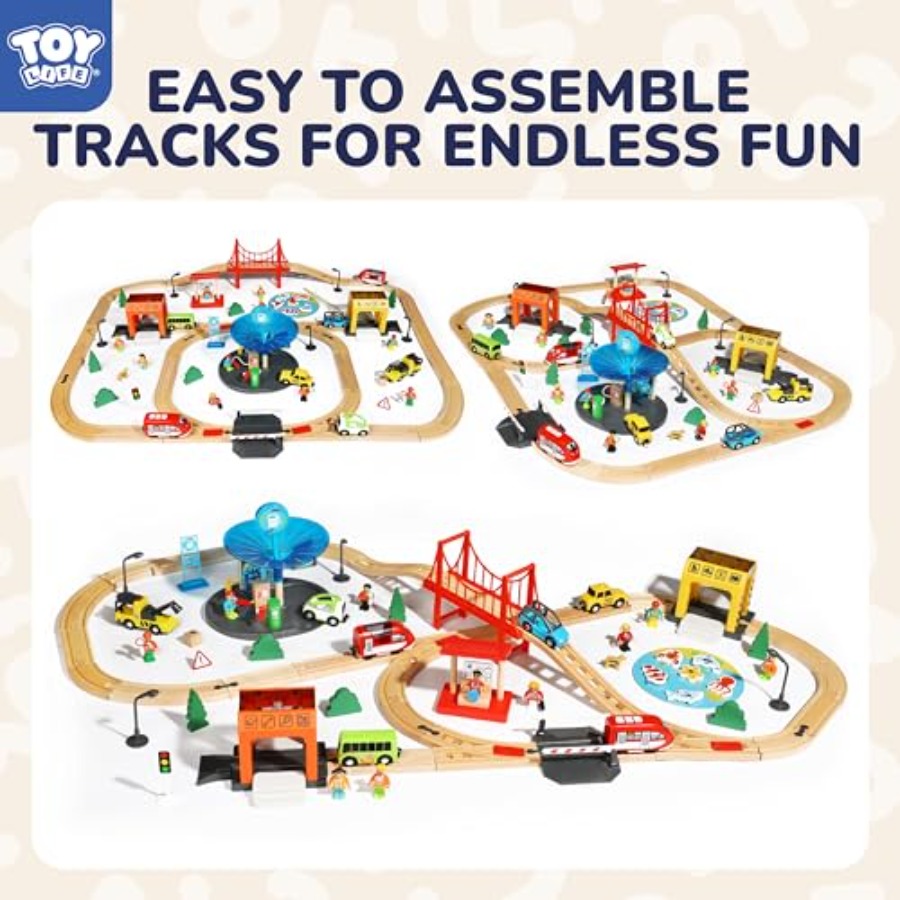 Wooden train set for toddlers  - Toy Train Track Set recensione e prezzo