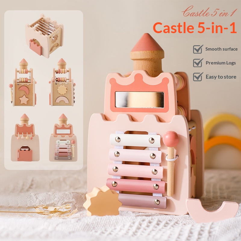 Wooden Castle 5 In 1 Activity  - Kids Toys Xylophone recensione e prezzo