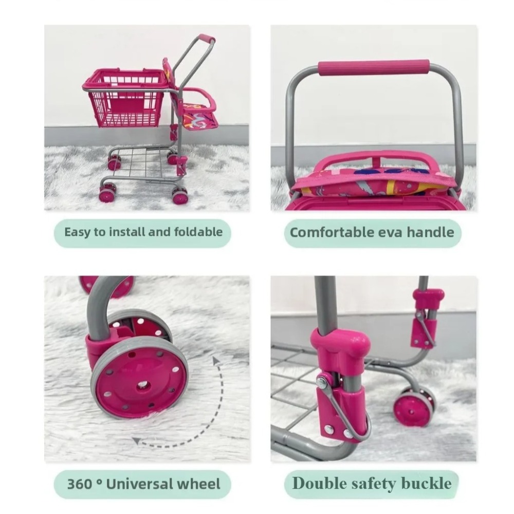 Baby Doll Shopping Cart for Gi - Kids Toys Basket recensione e prezzo