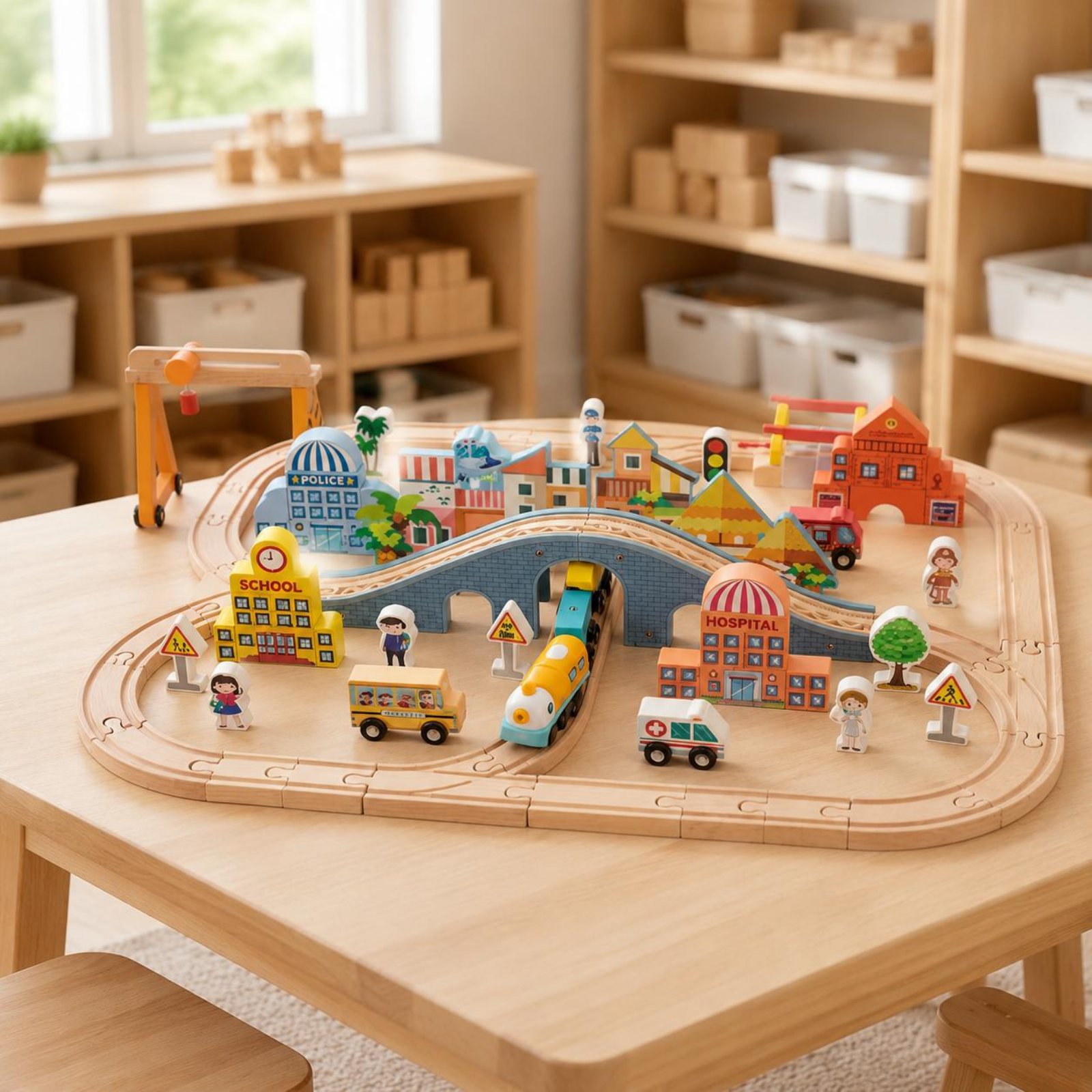 Wooden Train Set Educational W - Kids Toys Brand recensione e prezzo