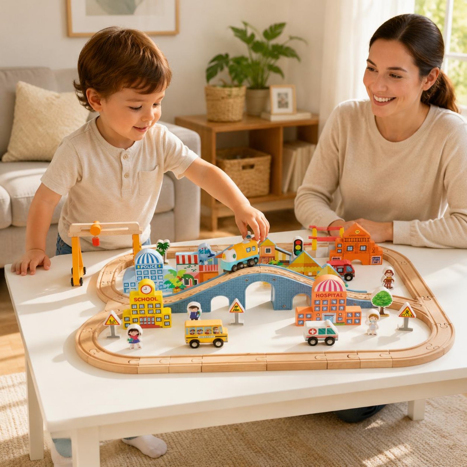 Wooden Train Set Educational W - Kids Toys Brand recensione e prezzo