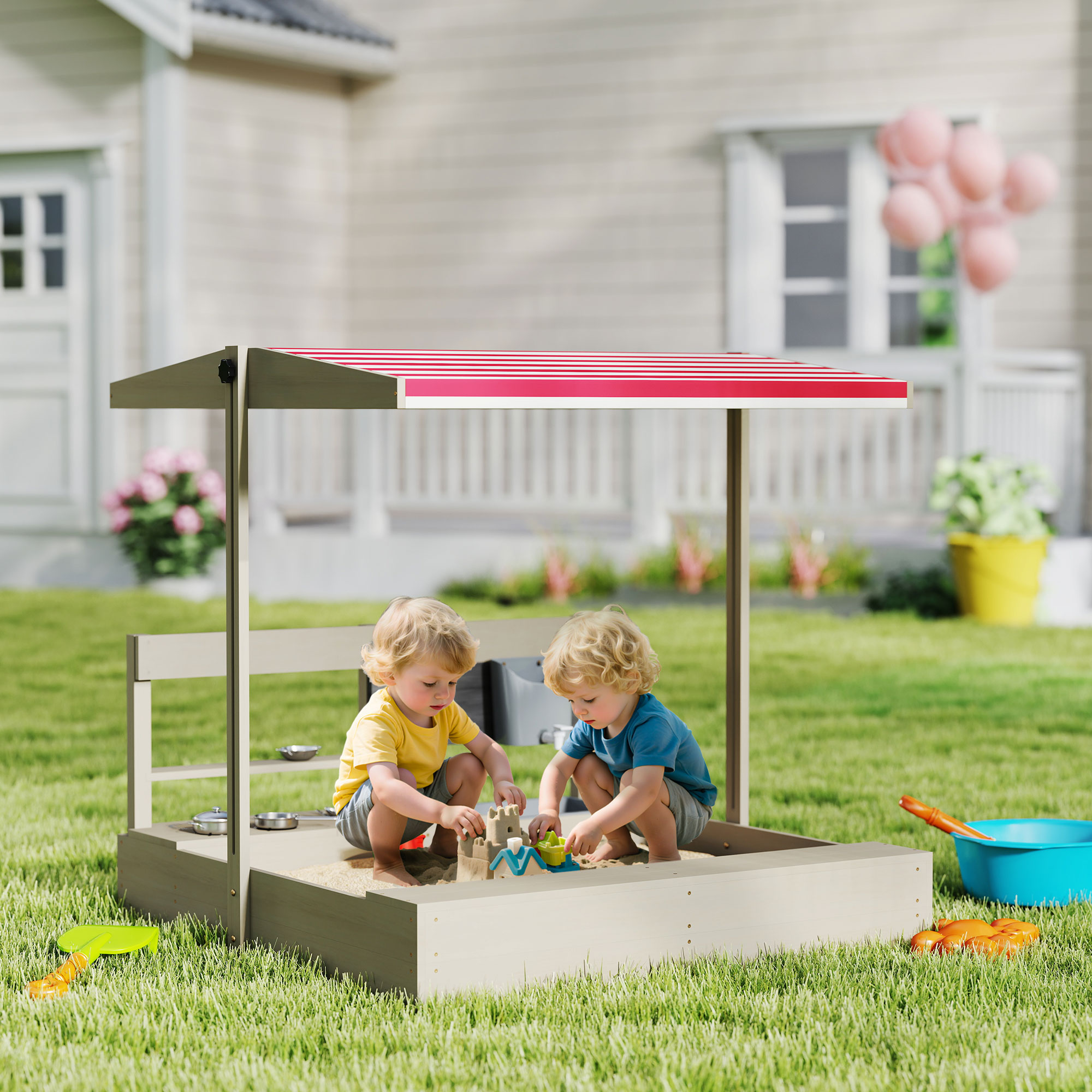 Outsunny Kids Sandbox with Hei - Kids Toys Kitchen recensione e prezzo